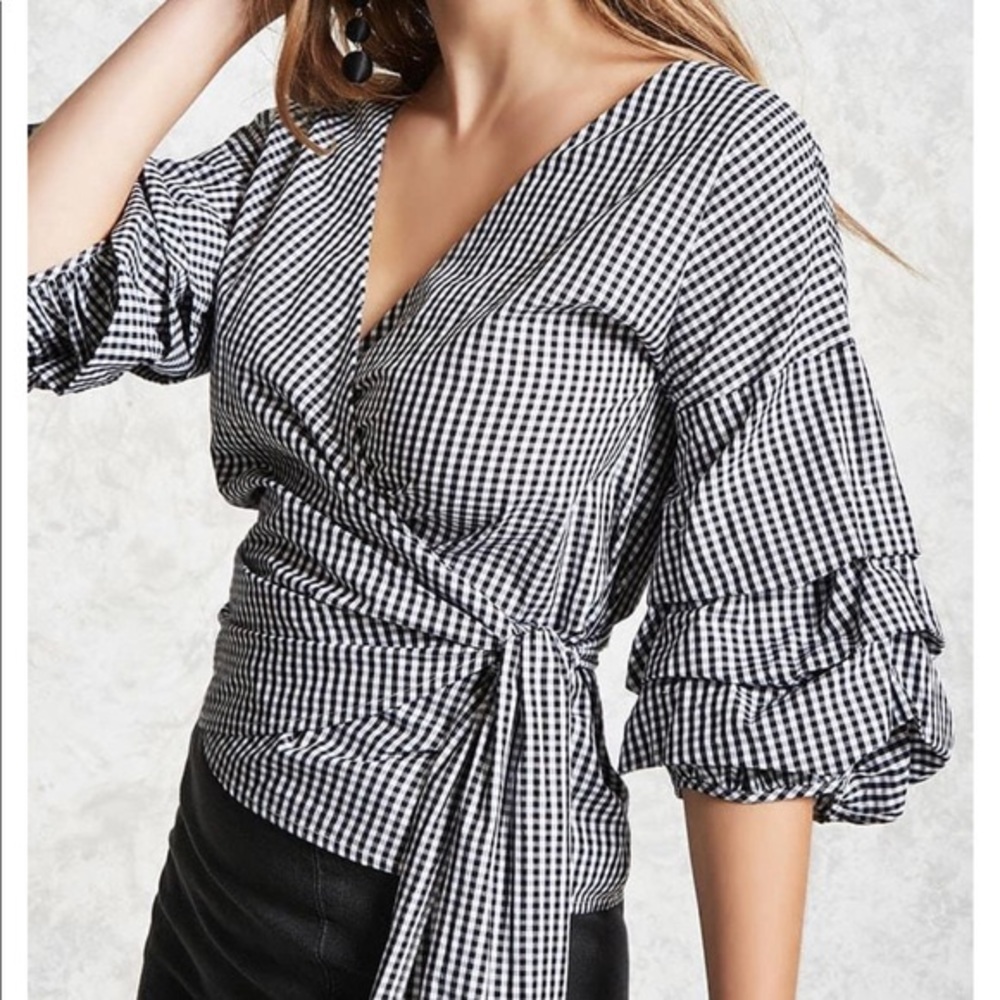 Gingham Wrap Top